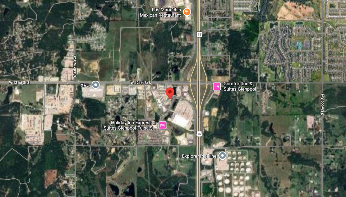 Map showing Insight Eyecare's Glenpool location